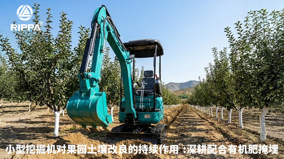 小型挖掘机对果园土壤改良的持续作用：深耕配合有机肥掩埋